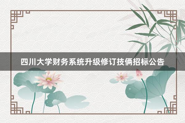 四川大学财务系统升级修订技俩招标公告